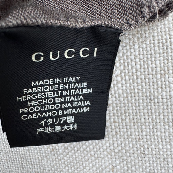 Gucci Charcoal and Light Gray Patterned Scarf - Picture 8 of 11